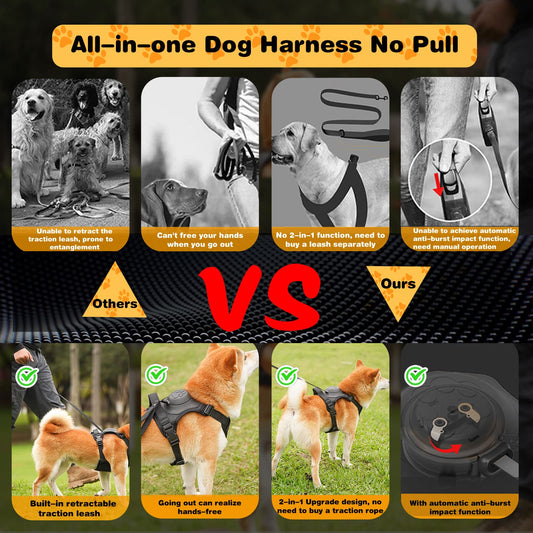 Dog Harness with Handle and Adjustable Fit for Medium to Large Dogs - No Pull Design 1