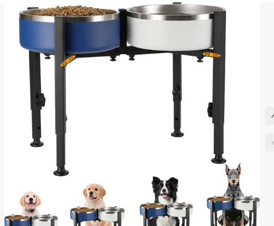 Elevated Dog Bowl Stand with Adjustable Height and Foldable Design for Comfortable Feeding 1