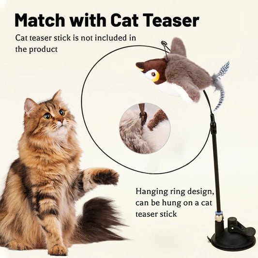 Interactive Cat Toy with Rechargeable Chirping Flapping Bird for Indoor Cats 1
