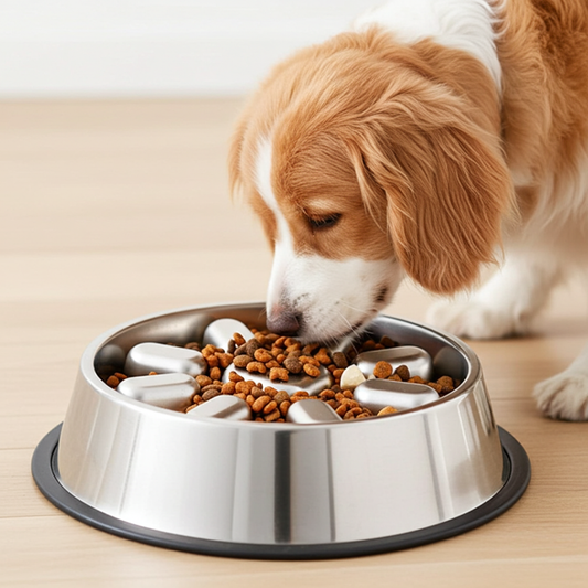 Slow Feeder Dog Bowl with Non-Slip Base and Stainless Steel Design for Medium to Large Dogs 1