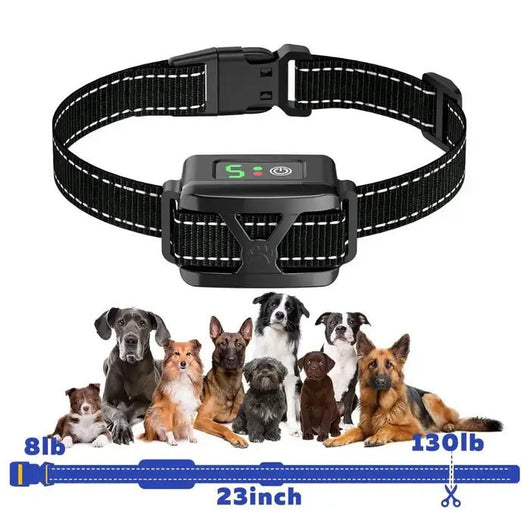 Anti Bark Collar with Rechargeable Battery and Adjustable Sensitivity for All Dog Sizes-Bark Control Collars-Levereau-Black-Levereau