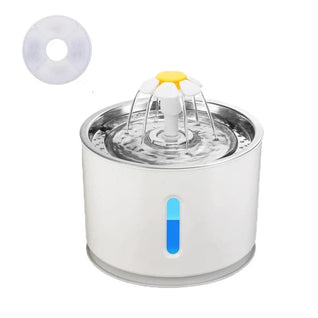 Automatic Cat Water Fountain with LED Lighting and 2.4L Capacity for Small Dogs and Cats
