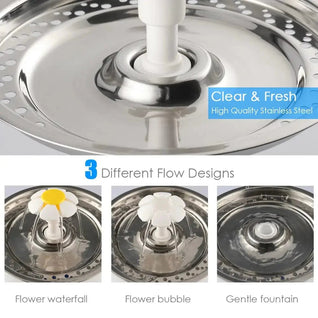 Automatic Cat Water Fountain with LED Lighting and 2.4L Capacity for Small Dogs and Cats