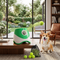 Automatic Dog Ball Thrower with Adjustable Distance and 6 Mini Tennis Balls for Small Dogs