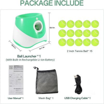 Automatic Dog Ball Thrower with Adjustable Distance and 6 Mini Tennis Balls for Small Dogs-Ball Launchers-Levereau-Default-Levereau