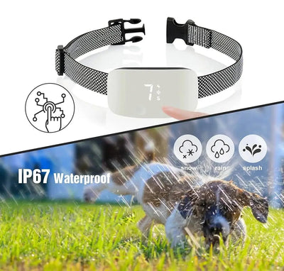 Bark Collar with USB Rechargeable Battery and Waterproof Design for All Dog Breeds-Training Collars-Levereau-White-Levereau