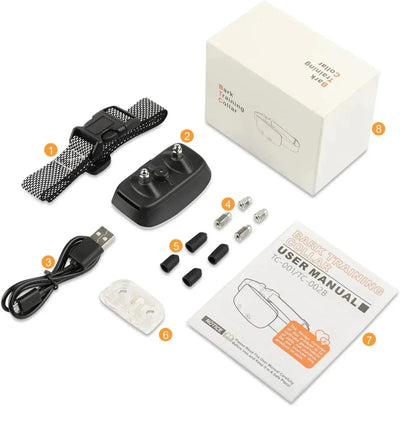 Bark Collar with USB Rechargeable Battery and Waterproof Design for All Dog Breeds-Training Collars-Levereau-White-Levereau