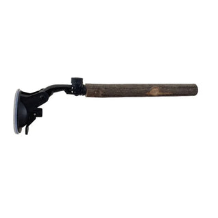 Bird Perch Stand with Suction Cup for Small to Large Birds — Durable Wood Material