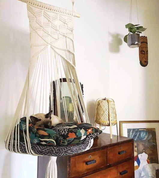 BowLift | Macrame Cat Bed with Cozy Cotton Rope Design for Indoor Cats 3