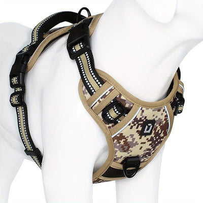 Reflective No-Pull Dog Harness with Adjustable Fit for Small to Large Dogs-Dog Harnesses-Levereau-Dark brown-S-Levereau