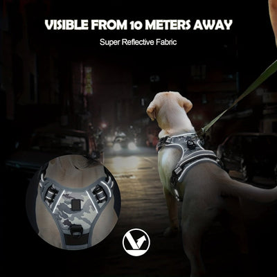 Reflective No-Pull Dog Harness with Adjustable Fit for Small to Large Dogs-Dog Harnesses-Levereau-Light green-S-Levereau