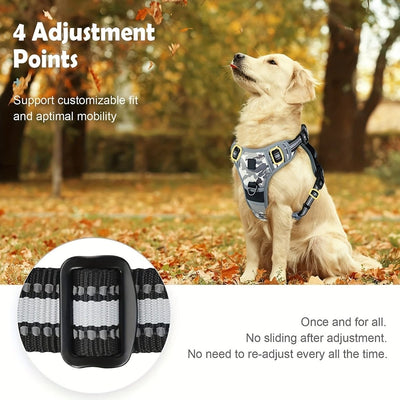 Reflective No-Pull Dog Harness with Adjustable Fit for Small to Large Dogs-Dog Harnesses-Levereau-Light green-S-Levereau