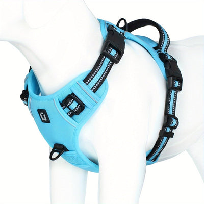 Reflective No-Pull Dog Harness with Adjustable Fit for Small to Large Dogs-Dog Harnesses-Levereau-Light green-S-Levereau