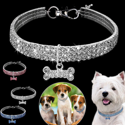 BowLift | Stylish Crystal Dog Collar with Unique Bone Charm for Small, Medium, and Large Dogs 7