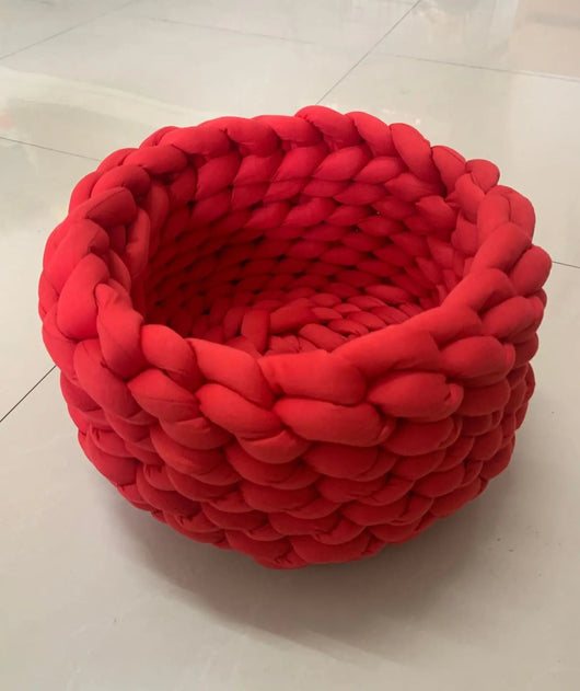 Cat Basket Bed with Hand-Woven Eco-Friendly Materials | for Cozy Indoor Relaxation 5