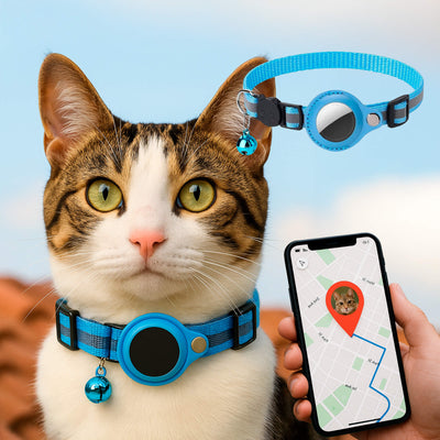 Cat GPS Tracker Collar with Quick Release Closure and Reflective Design for Outdoor Safety-Cat Collars-Levereau-Sky Blue-Levereau