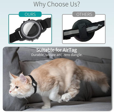 Cat GPS Tracker Collar with Quick Release Closure and Reflective Design for Outdoor Safety-Cat Collars-Levereau-Black-Levereau