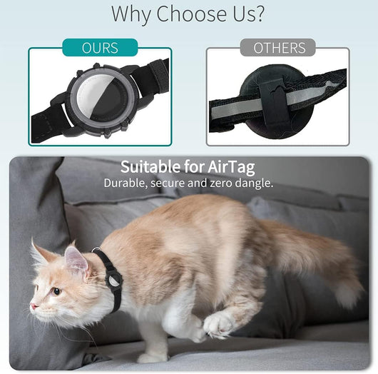 Cat GPS Tracker Collar with Quick Release Closure and Reflective Design for Outdoor Safety-Cat Collars-Levereau-Black-Levereau