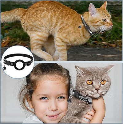 Cat GPS Tracker Collar with Quick Release Closure and Reflective Design for Outdoor Safety-Cat Collars-Levereau-Black-Levereau