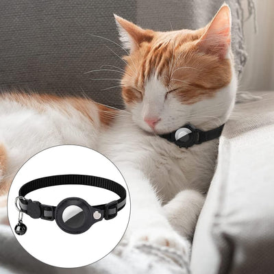 Cat GPS Tracker Collar with Quick Release Closure and Reflective Design for Outdoor Safety-Cat Collars-Levereau-Black-Levereau