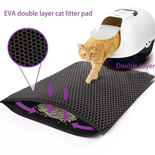 Cat Litter Mat with Double Layer Waterproof Design for Easy Cleaning and Litter Catching 0