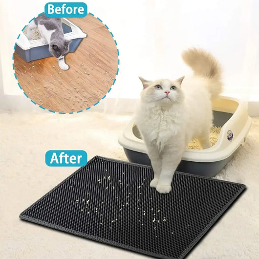 Cat Litter Mat with Double Layer Waterproof Design for Easy Cleaning and Litter Catching 1