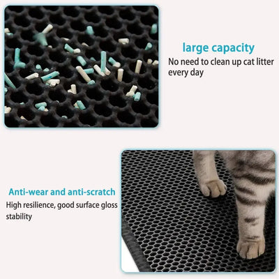Cat Litter Mat with Double Layer Waterproof Design for Easy Cleaning and Litter Catching 3