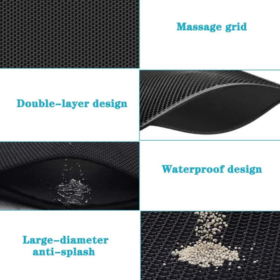 Cat Litter Mat with Double Layer Waterproof Design for Easy Cleaning and Litter Catching 4