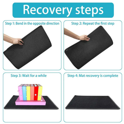 Cat Litter Mat with Double Layer Waterproof Design for Easy Cleaning and Litter Catching 5
