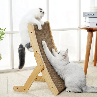 Cat Scratching Post with Adjustable Lounger and Durable Wooden Frame for Active Cats-Cat Furniture-Levereau-S-Levereau