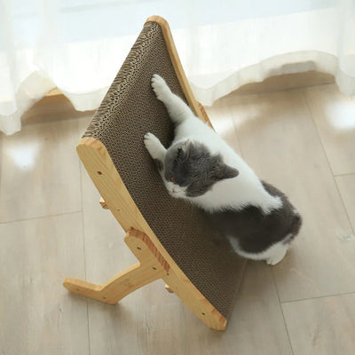 Cat Scratching Post with Adjustable Lounger and Durable Wooden Frame for Active Cats-Cat Furniture-Levereau-S-Levereau