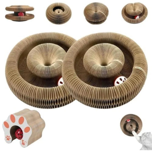 Cat Scratching Post with Interactive Ball and Foldable Design for Indoor Cats 0