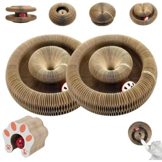 Cat Scratching Post with Interactive Ball and Foldable Design for Indoor Cats 0