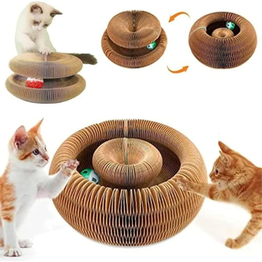 Cat Scratching Post with Interactive Ball and Foldable Design for Indoor Cats 2