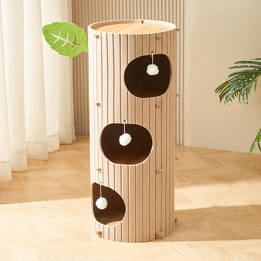 Cat Tower with Soft Sherpa Fleece and Durable MDF for Indoor Cats 10