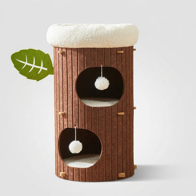 Cat Tower with Soft Sherpa Fleece and Durable MDF for Indoor Cats 11