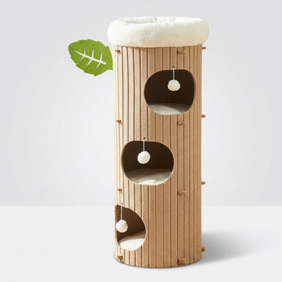 Cat Tower with Soft Sherpa Fleece and Durable MDF for Indoor Cats 12