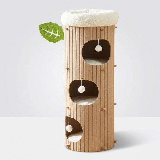 Cat Tower with Soft Sherpa Fleece and Durable MDF for Indoor Cats 12