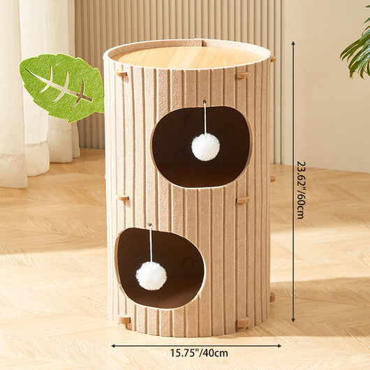 Cat Tower with Soft Sherpa Fleece and Durable MDF for Indoor Cats 6