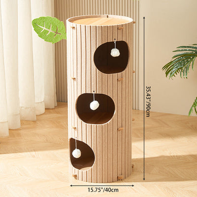 Cat Tower with Soft Sherpa Fleece and Durable MDF for Indoor Cats 8