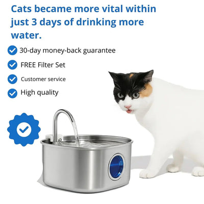 Cat Water Fountain with Continuous Flow | for Indoor Cats Promoting Hydration-Cat Drinking Fountains-Levereau-Default-Levereau