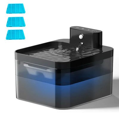 Cat Water Fountain with Smart Sensor and Filtration System for Fresh Drinking Water-Cat Water Fountains-Levereau-Levereau