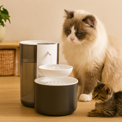 Cat Water Fountain with Triple Filtration System for All Cat Sizes - Quiet Operation 1