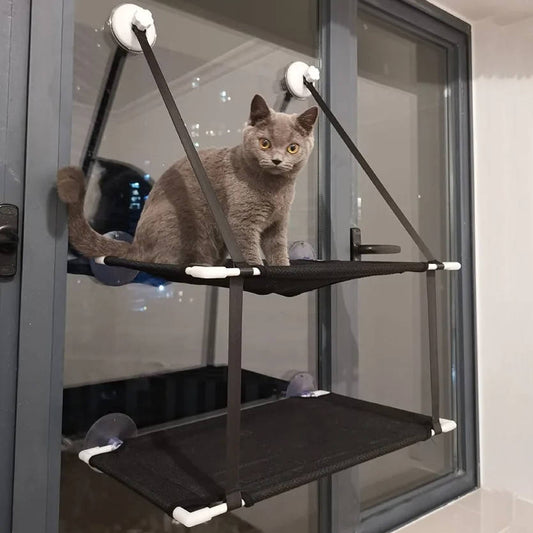 Cat Window Hammock with Dual-Level Design and Powerful Suction Cups for Indoor Cats 1