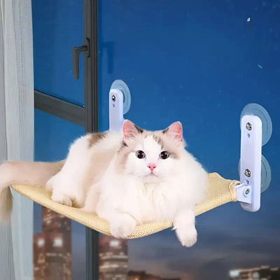 Cat Window Hammock with Suction Cups | Cozy Elevated Bed for Cats-Cat Hammocks-Levereau-Grey plush-Levereau