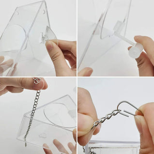 Clear Acrylic Bird Feeder with Strong Suction Cup for Outdoor Use