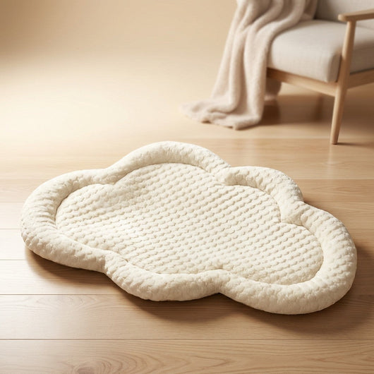 Cooling Dog Mat with Breathable Fibers for Small and Medium Dogs - Machine Washable and Versatile-Dog Beds-Levereau-Cream-Medium (65 x 45 cm)-Levereau