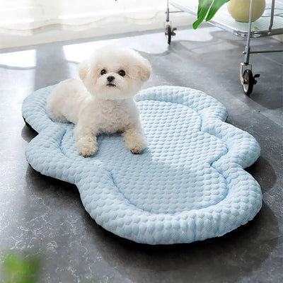 Cooling Dog Mat with Breathable Fibers for Small and Medium Dogs - Machine Washable and Versatile-Dog Beds-Levereau-Light Blue-Medium (65 x 45 cm)-Levereau