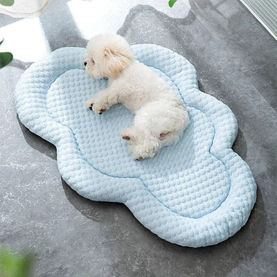 Cooling Dog Mat with Breathable Fibers for Small and Medium Dogs - Machine Washable and Versatile-Dog Beds-Levereau-Light Blue-Medium (65 x 45 cm)-Levereau