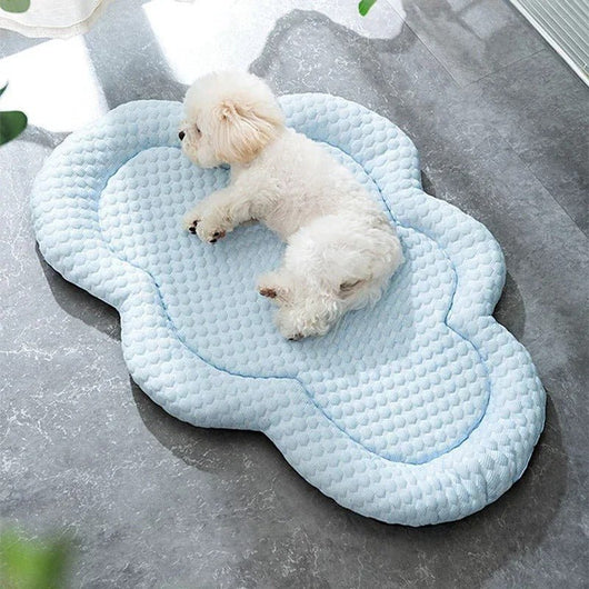 Cooling Dog Mat with Breathable Fibers for Small and Medium Dogs - Machine Washable and Versatile-Dog Beds-Levereau-Light Blue-Medium (65 x 45 cm)-Levereau